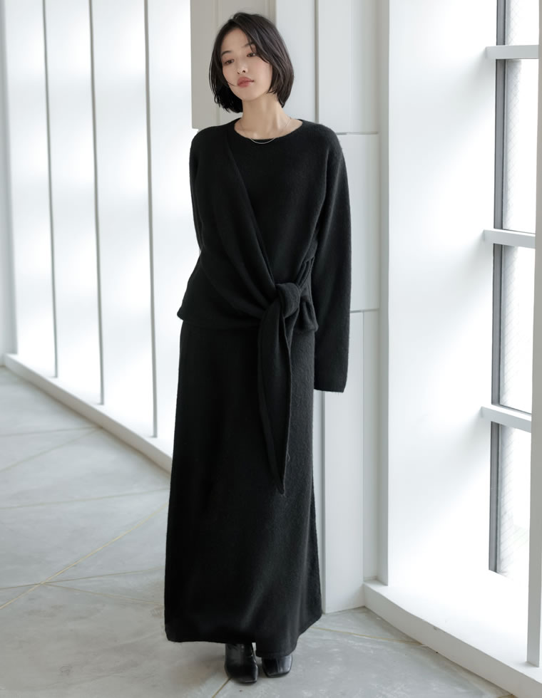 Re:EDIT（リエディ） トップス スカート ロング丈 ニットアップ