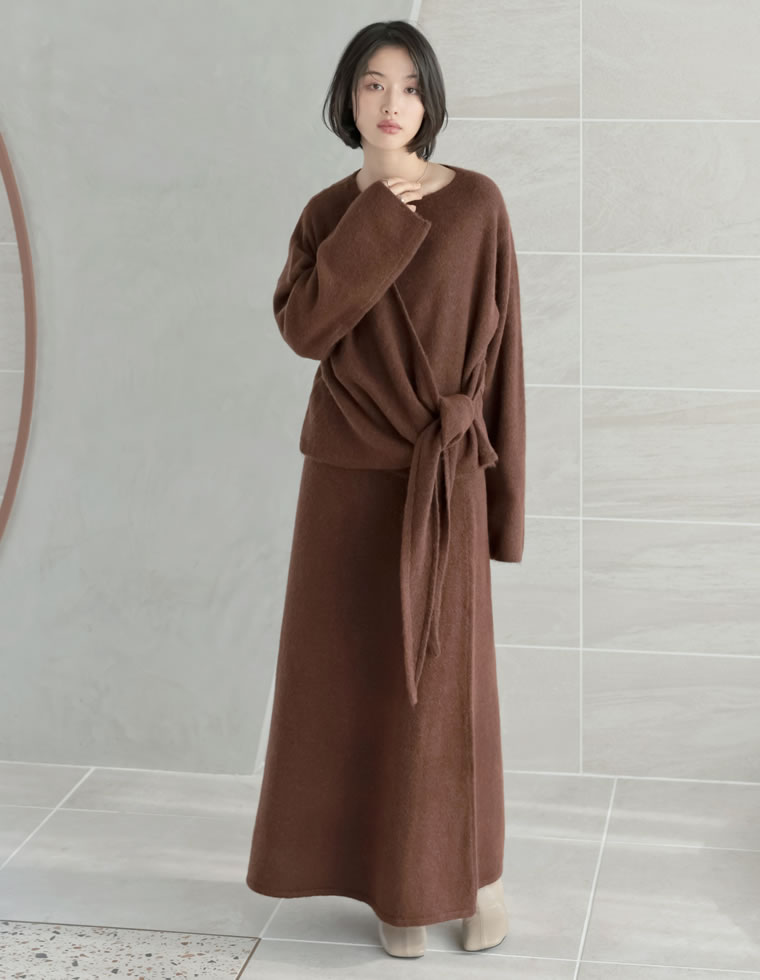 Re:EDIT（リエディ） トップス スカート ロング丈 ニットアップ