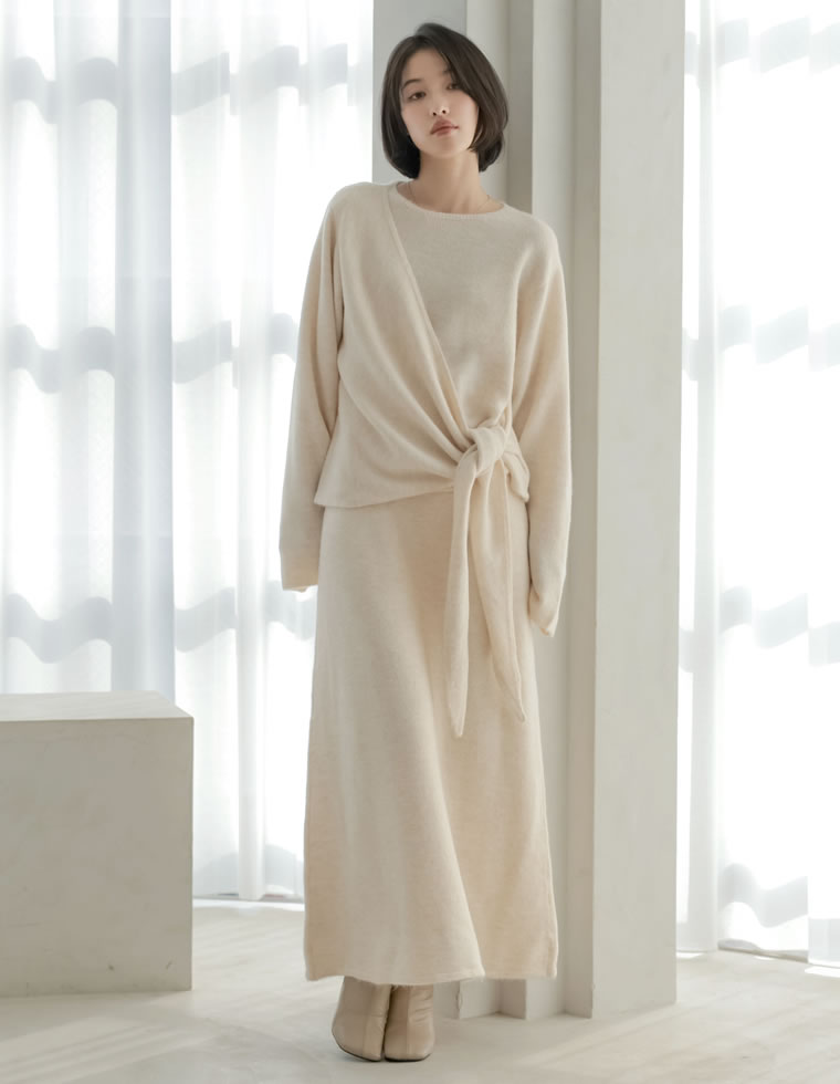 Re:EDIT（リエディ） トップス スカート ロング丈 ニットアップ