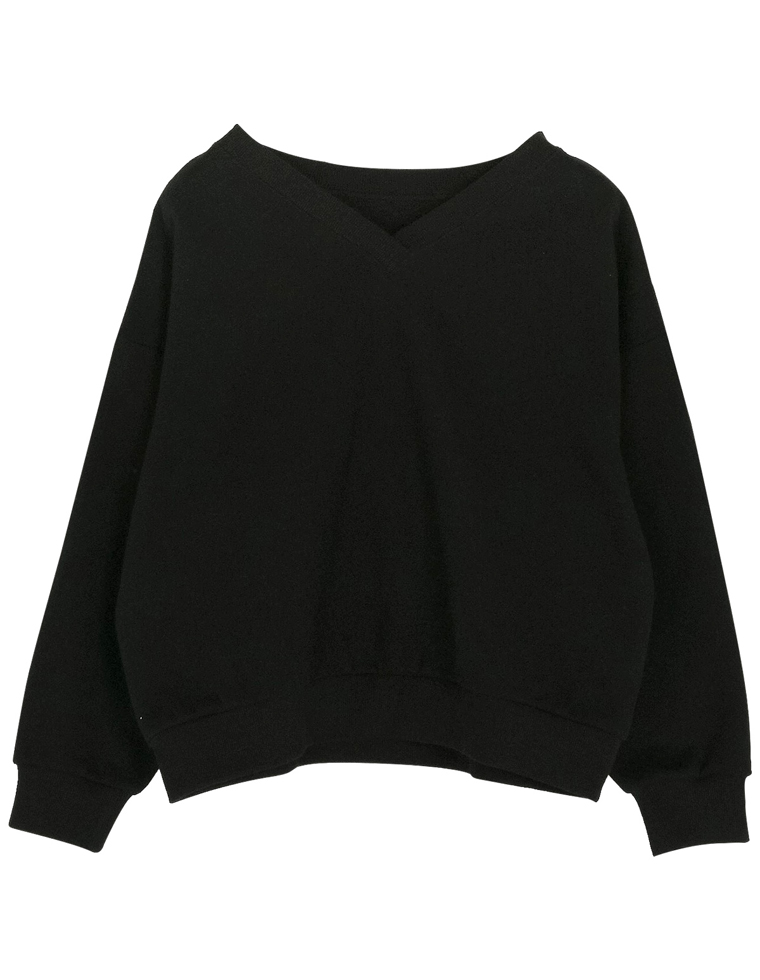 裏起毛Vネックスウェットトップス
