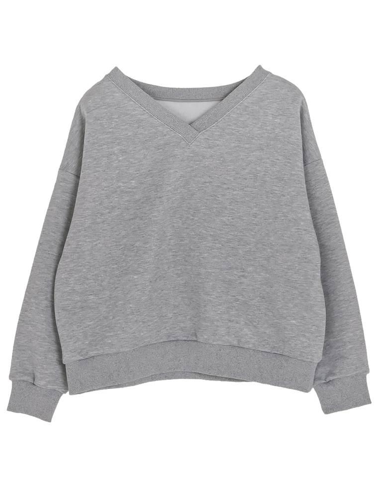 裏起毛Vネックスウェットトップス