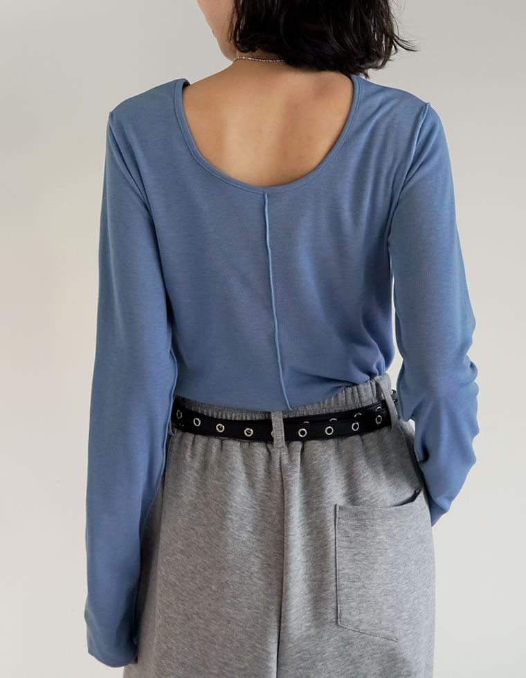 裏起毛 トップス レディース 6色 M/L/XL 長袖 防寒 インナー あったかインナー シャツ カットソー 前後2WAY 秋冬 | Re:EDIT | 06