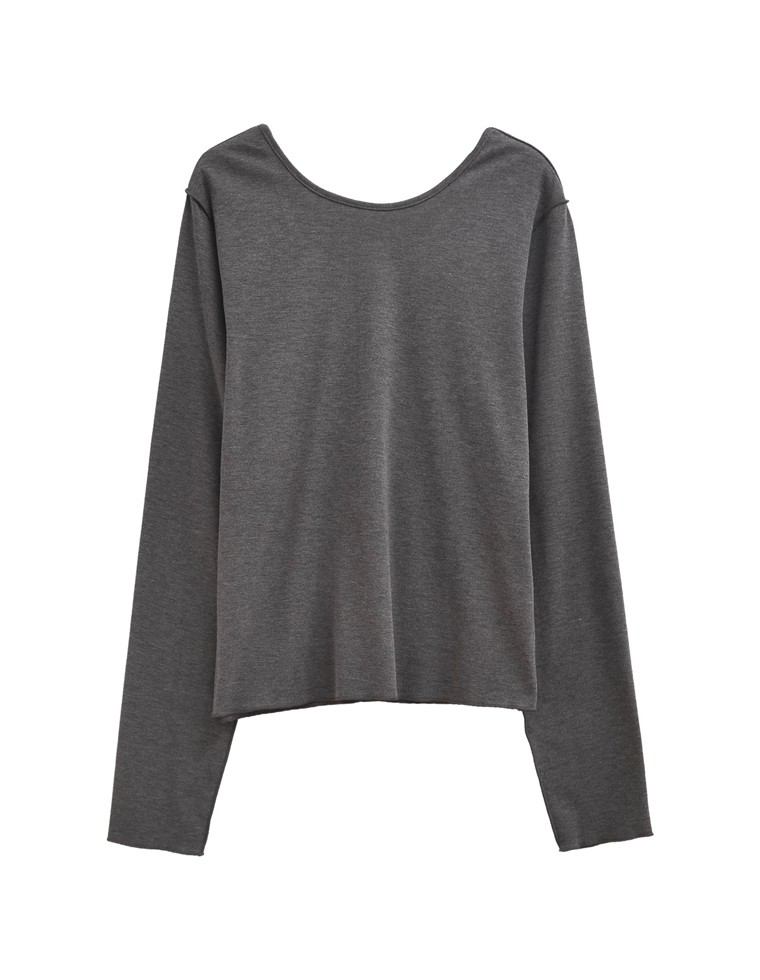 裏微起毛バックオープントップス