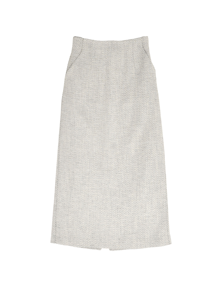モノトーンツイードナロースカート