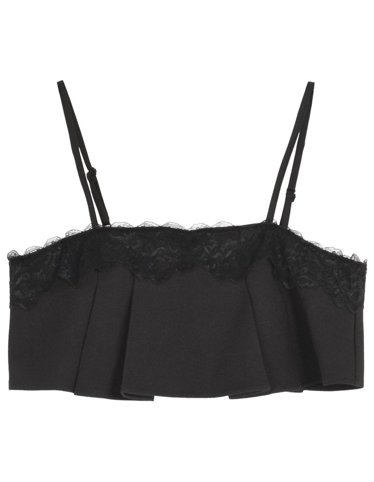 ツイルレース付きビスチェ