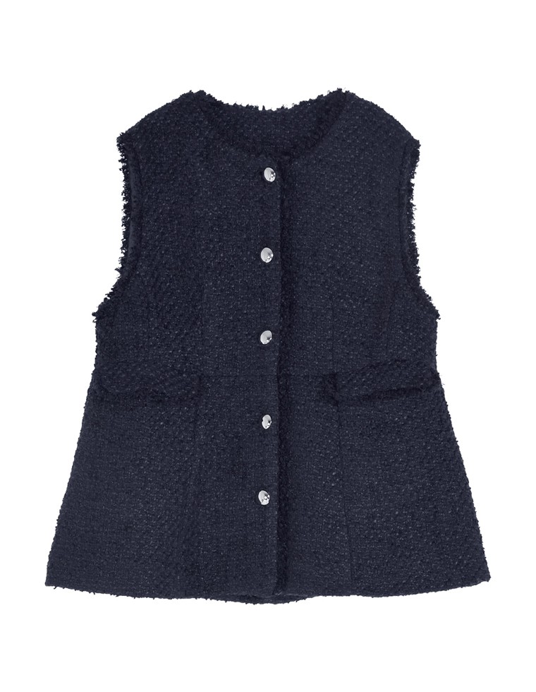 ファンシーツイードぺプラムベスト