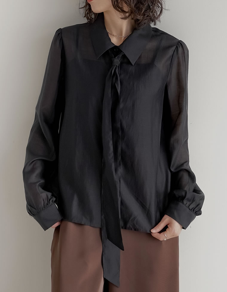 Re:EDIT（リエディ） シャツ トップス レディース 5色 M/L リボン付き
