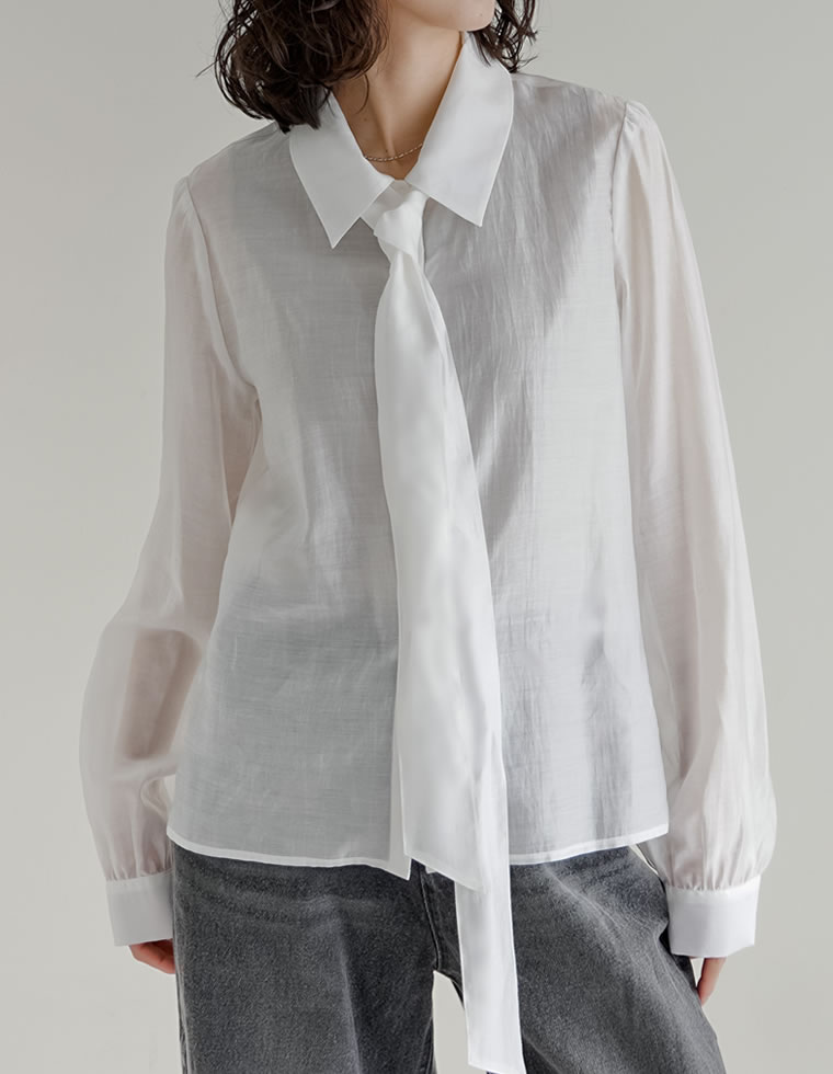Re:EDIT（リエディ） シャツ トップス レディース 5色 M/L リボン付き