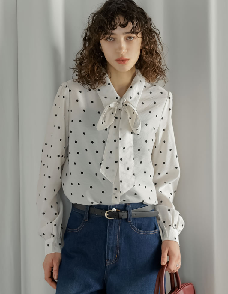 Re:EDIT（リエディ） シャツ トップス レディース 5色 M/L リボン付き