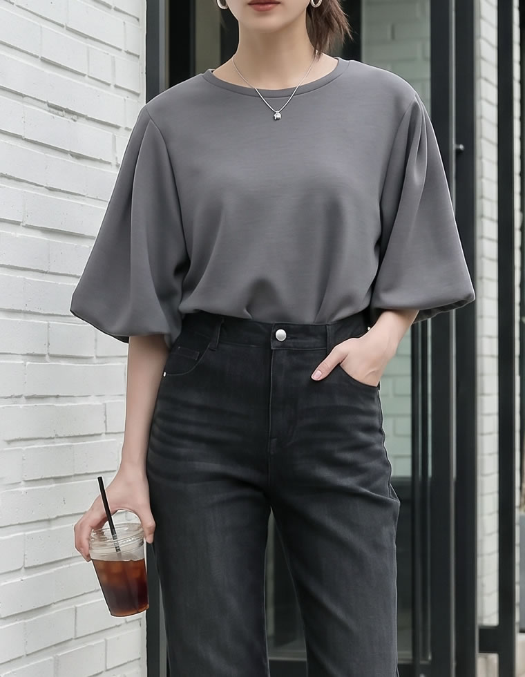 半袖 Tシャツ レディース トップス 4色 M/L カットソー 接触冷感 UVカット 洗濯機で洗える 伸縮性 体型カバー 春夏 | Re:EDIT | 03