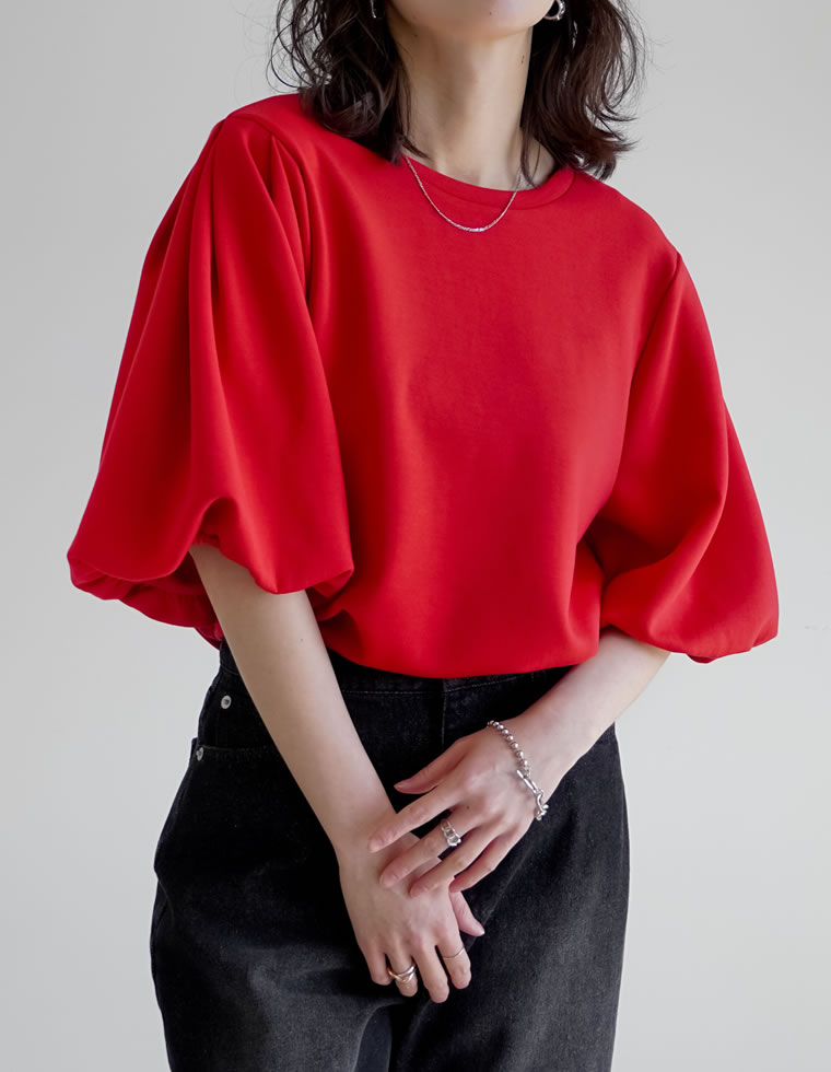 半袖 Tシャツ レディース トップス 4色 M/L カットソー 接触冷感 UVカット 洗濯機で洗える 伸縮性 体型カバー 春夏 | Re:EDIT | 04