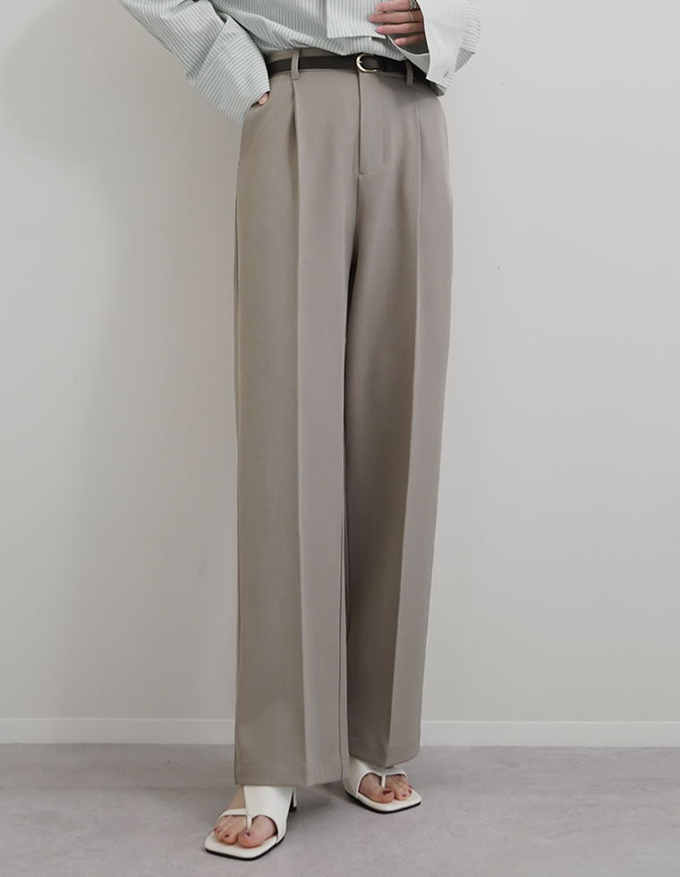 パンツ 低身長 高身長 7色 ワイドパンツ スラックス レディース ストレッチ 細見え セットアップ対応 ウエストバックゴム ポケットあり 春夏 | Re:EDIT | 04