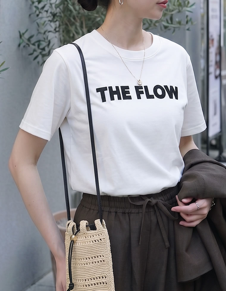 半袖 Tシャツ カットソー レディース トップス M/L ロゴT UVカット 紫外線対策 二の腕カバー 体型カバー 接触冷感 春夏[mb] | Re:EDIT | 02