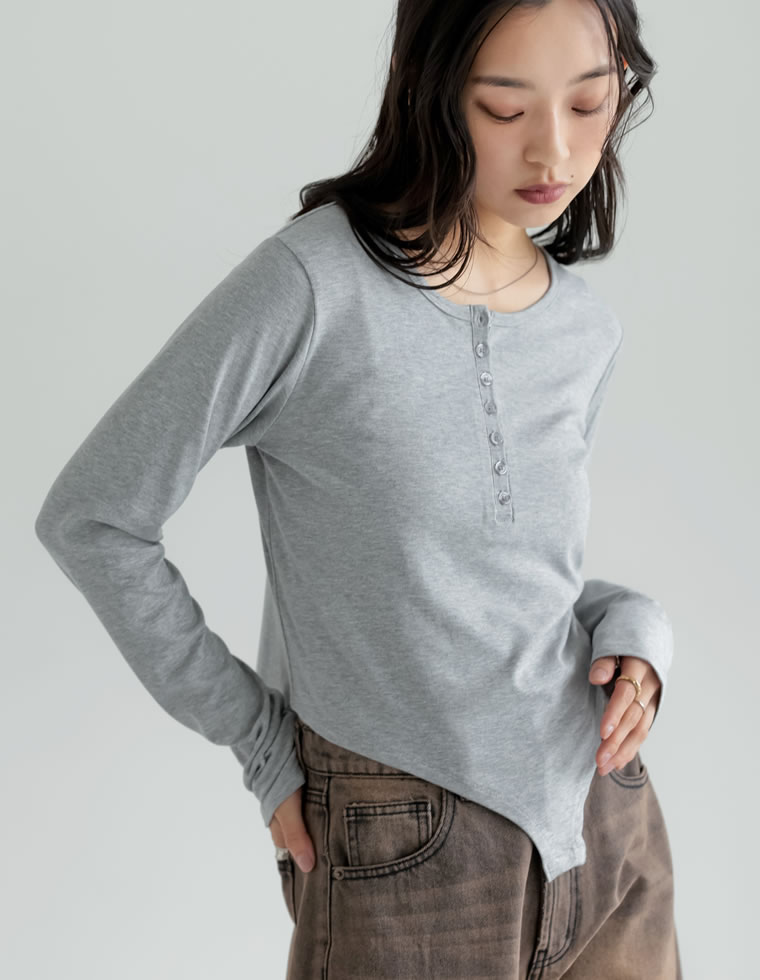 カットソー 長袖 レディース トップス M/L Tシャツ レイヤード インナー アンチピリング 接触冷感 シンプル 春夏[mb] | Re:EDIT | 03