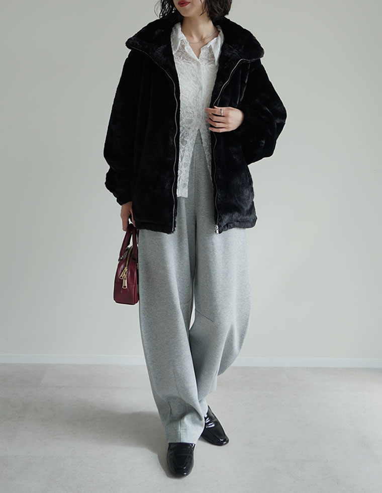 シャギーファーボアコート　ブラック Amazon | [UQQA] 【品良く冬を暖かに】 ファーコート アウター