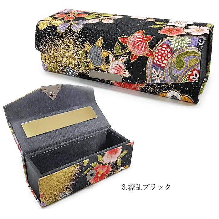 リップケース ミラー付き 鏡付き リップ 口紅 和柄 和 和風 花 花柄 