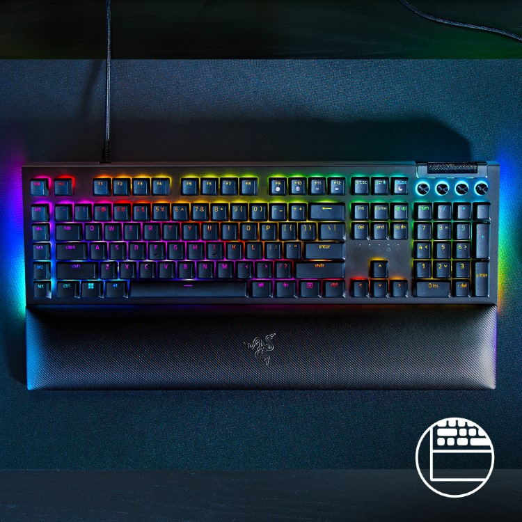 Razer レイザー BlackWidow V4 Yellow Switch 6個のマクロキーと