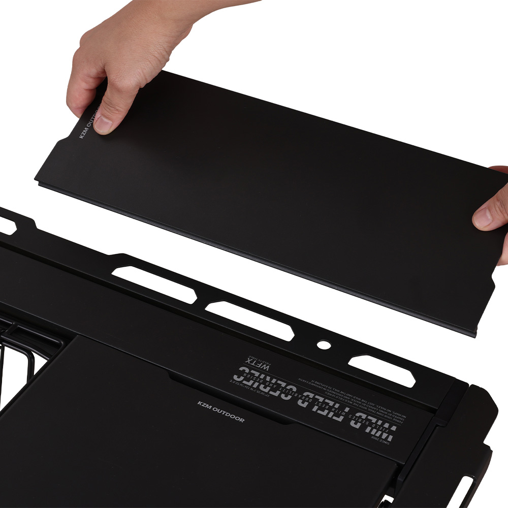 ＜予約販売4月中旬発送予定＞KZM OUTDOOR カズミ アウトドア フィールド TXテーブル M チャコール グレー IGT 互換 机 持ち運び 高さ調節 横幅97cmの画像