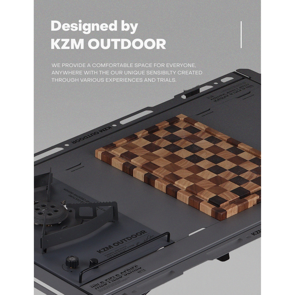 ＜予約販売4月中旬発送予定＞KZM OUTDOOR カズミ アウトドア フィールド TXテーブル M チャコール グレー IGT 互換 机 持ち運び 高さ調節 横幅97cmの画像