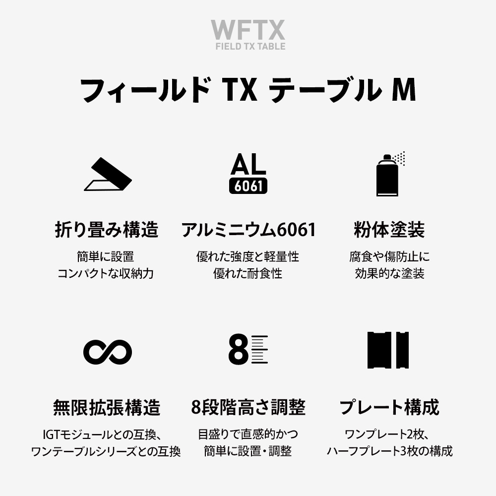 ＜予約販売4月中旬発送予定＞KZM OUTDOOR カズミ アウトドア フィールド TXテーブル M チャコール グレー IGT 互換 机 持ち運び 高さ調節 横幅97cmの画像