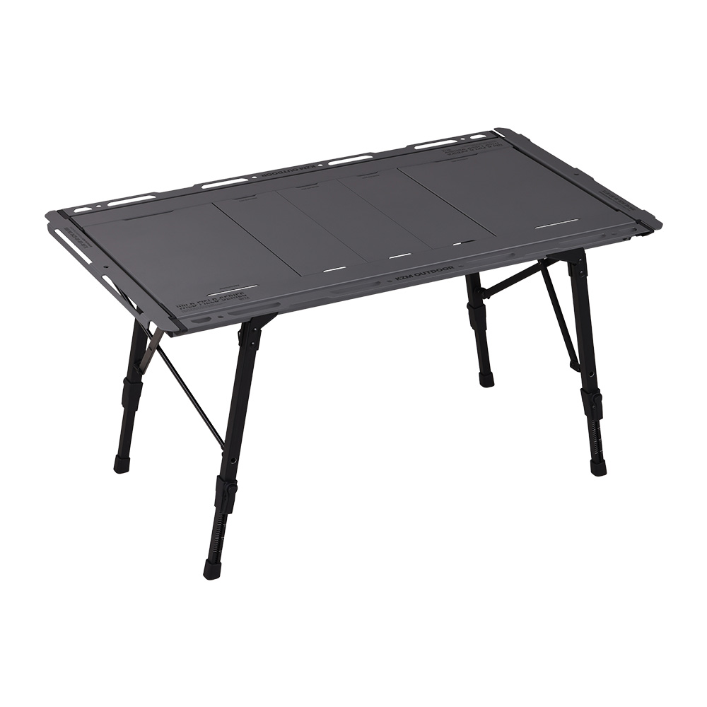 ＜予約販売4月中旬発送予定＞KZM OUTDOOR カズミ アウトドア フィールド TXテーブル M チャコール グレー IGT 互換 机 持ち運び 高さ調節 横幅97cmの画像