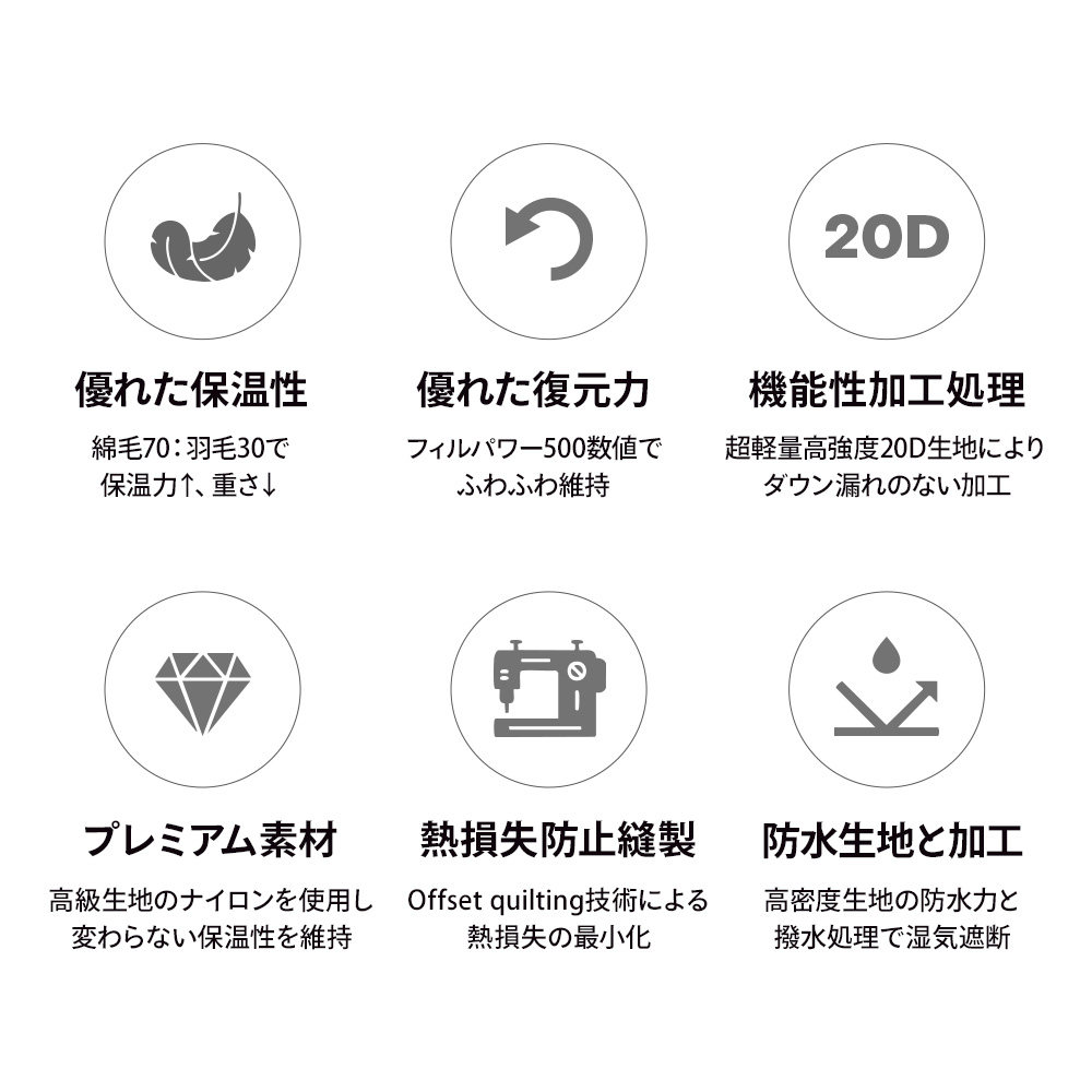 【KZM公式ストア】KZM OUTDOOR カズミ アウトドア サイレンス ダックダウン寝袋 1500 チャコール 連結可能 寝袋 シュラフ 布団 封筒型 封筒タイプ 幅80×195cm_3