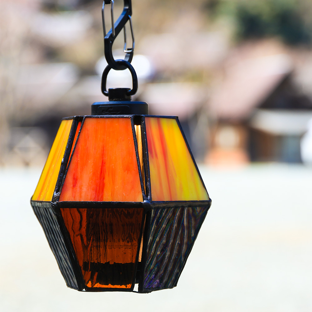 m.o.c HOZUKI ステンドガラスシェード 専用ケース付き ランタン