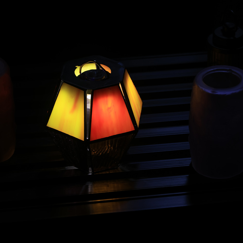 m.o.c HOZUKI ステンドガラスシェード 専用ケース付き ランタン