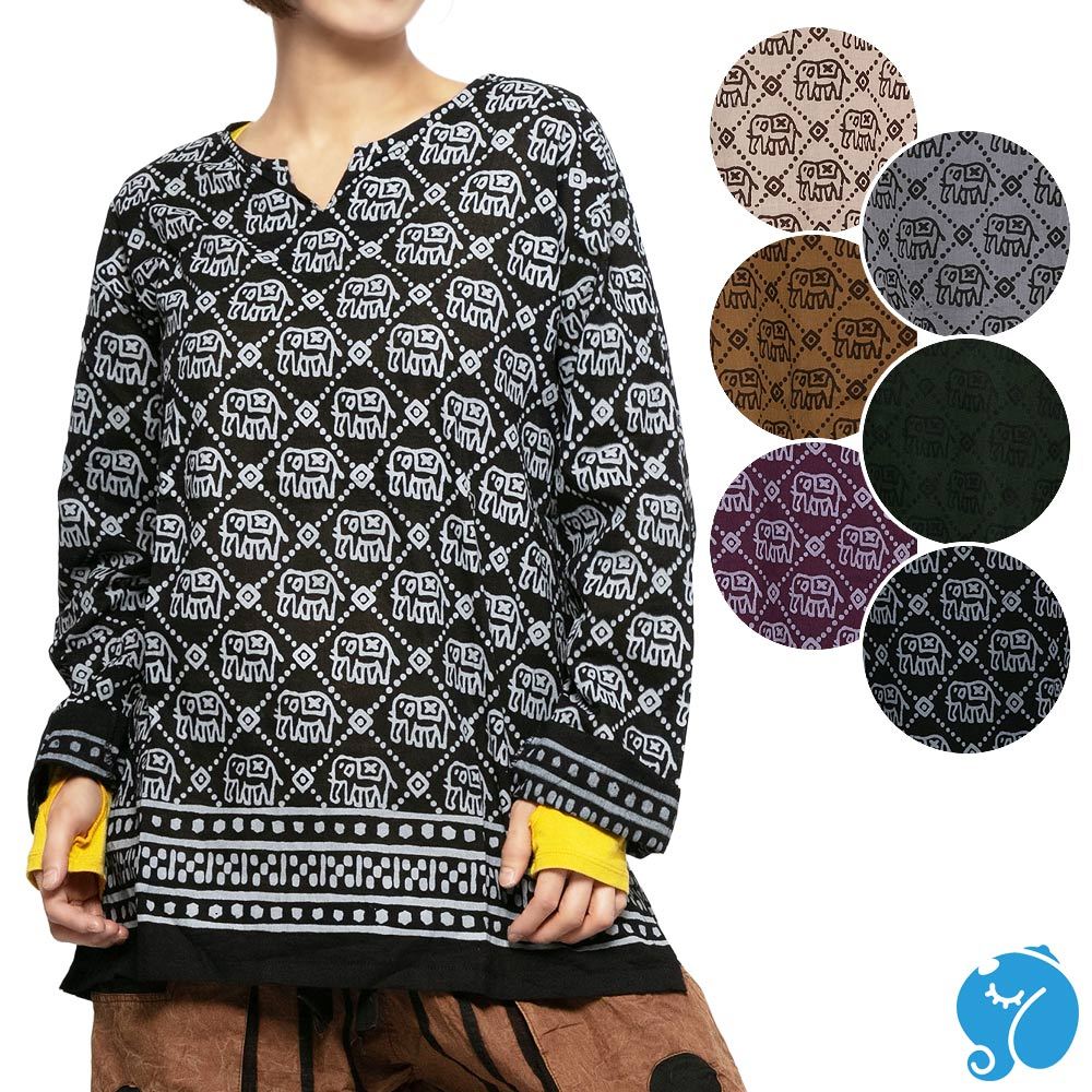 エスニック シャツ メンズ レディース エスニックファッション アジアンファッション 春 夏 秋 ゾウ 大きいサイズ 柄シャツ クルタ シンプル アジア雑貨ガネーシャ 通販 Yahoo ショッピング