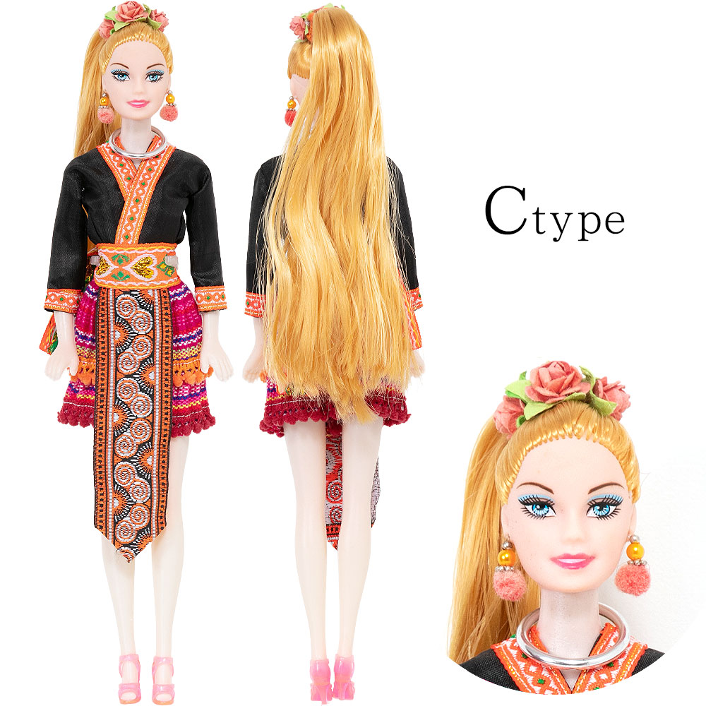 エスニック ドール 人形 モン族刺繍 民族衣装 ファッション インテリア