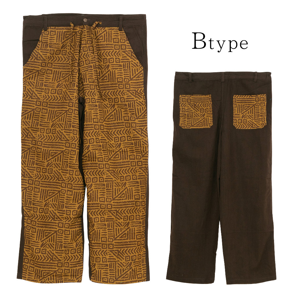 エスニック パンツ ロングパンツ メンズ レディース エスニックファッション アジアンファッション ボトムス 麻の葉 和柄 泥染め 春 かわいい おしゃれ アジア雑貨ガネーシャ 通販 Yahoo ショッピング