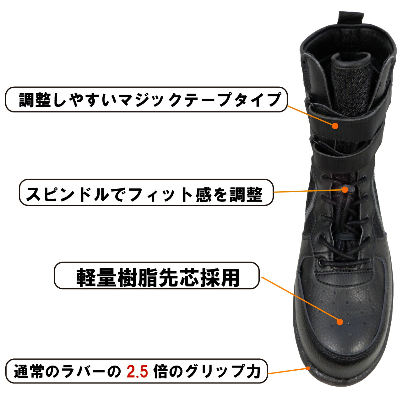 作業靴 ハイパーV WK-03 日進ゴム 耐滑 ハイカット 軽量 樹脂先芯 耐油