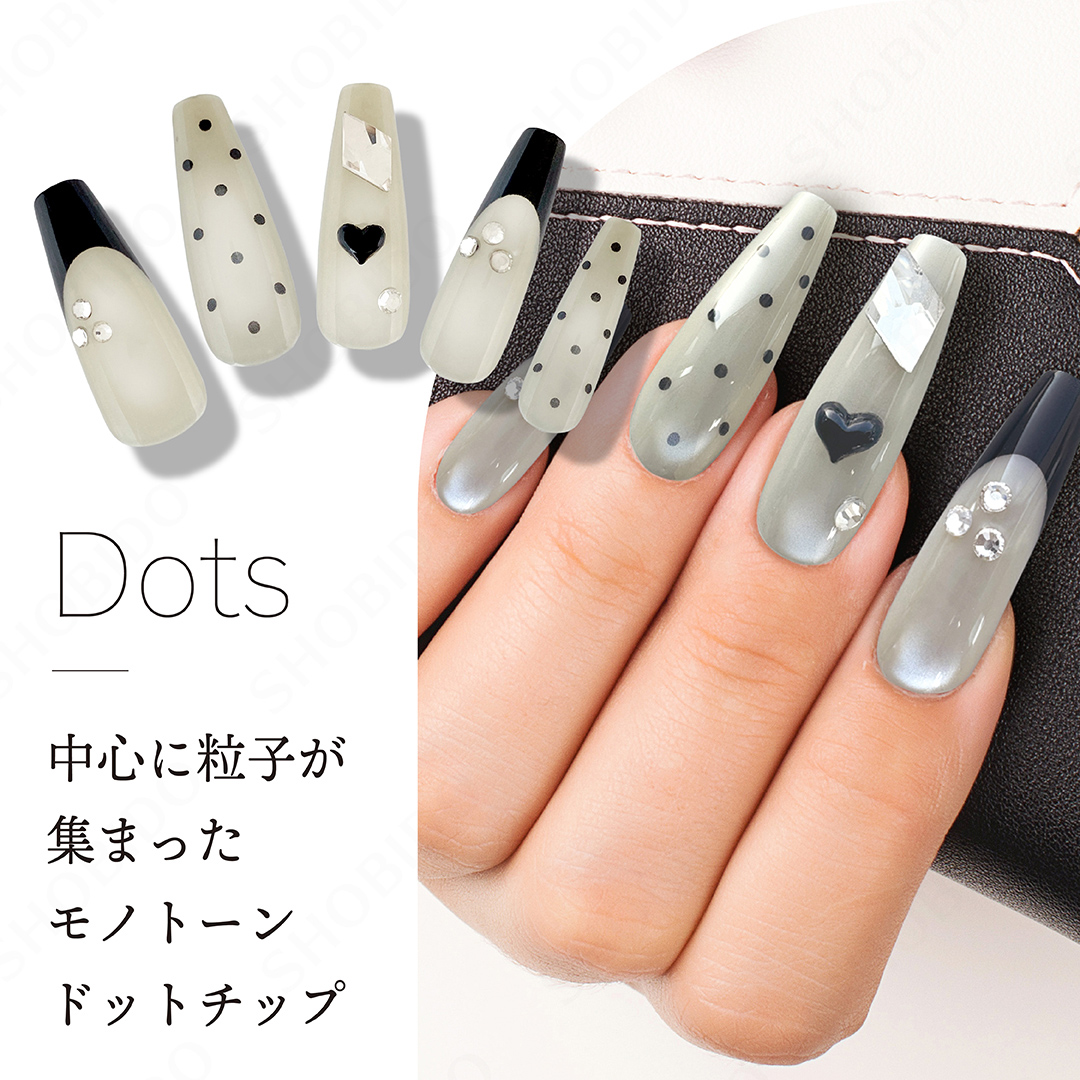 デコラティブネイル マグネットネイルチップ 24pcs 10size 24Nail Tips