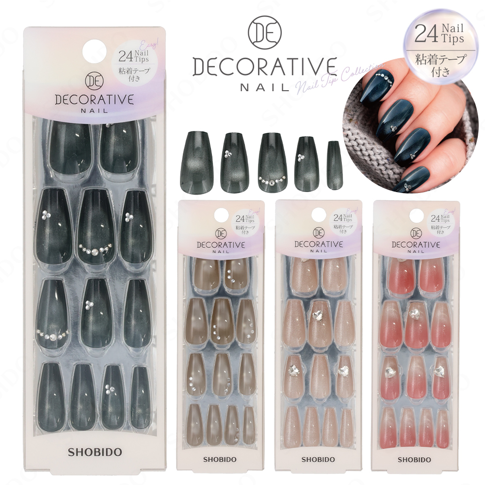 デコラティブネイル マグネットネイルチップ 24pcs 10size 24Nail Tips