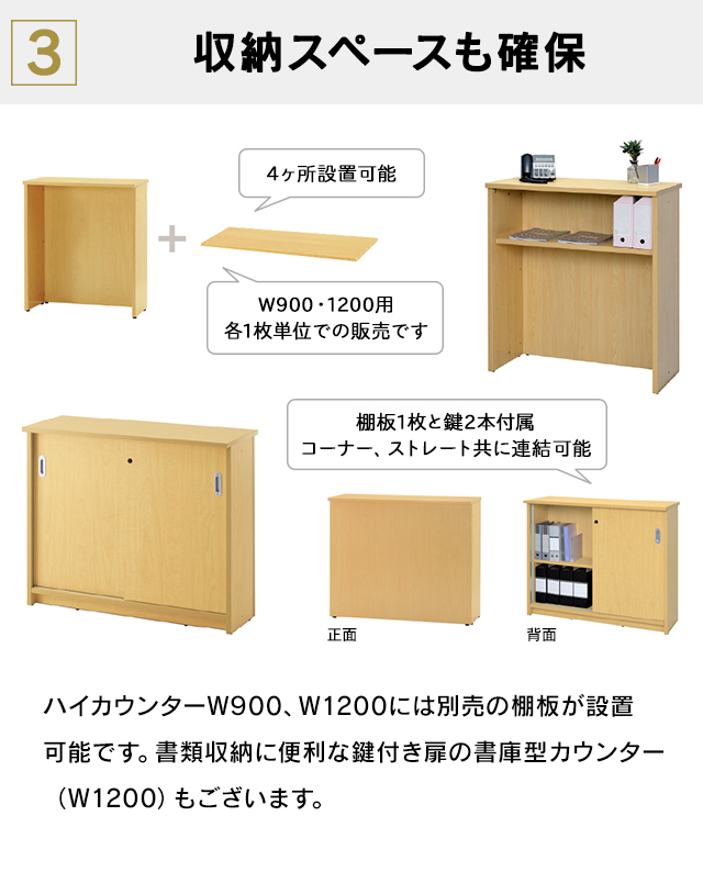 レジカウンター ワイド 受付カウンター ホワイト レジ台 消毒・水拭き