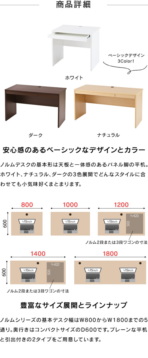 ノルム 木製デスクII 幅1000×奥行600mm 3color 事業所様お届け シンプルワークデスク 学習机にも 限定商品 Z-RFPLD-1060  平机