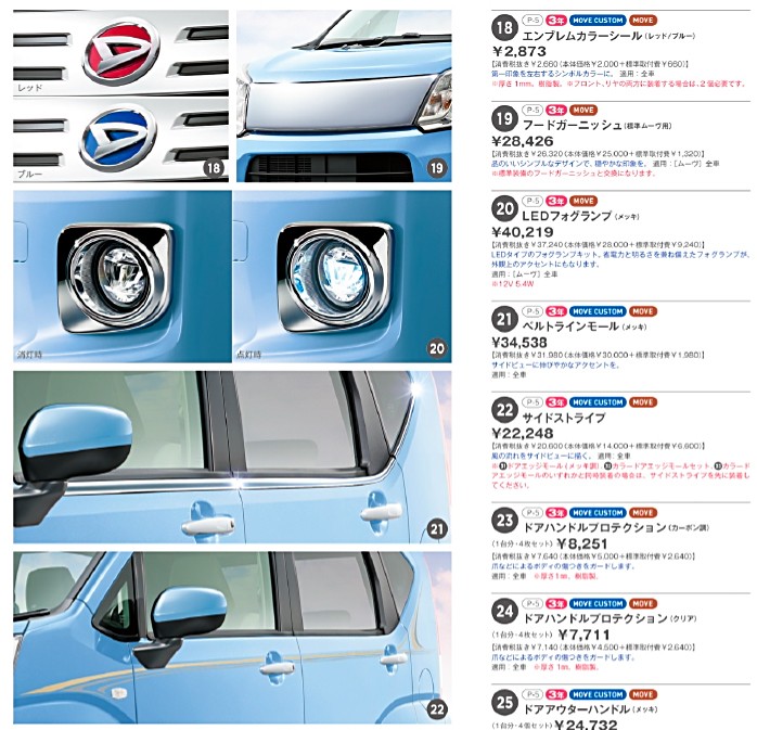 DAIHATSU ダイハツ 純正 アクセサリー MOVE ムーヴ LEDフォグランプ