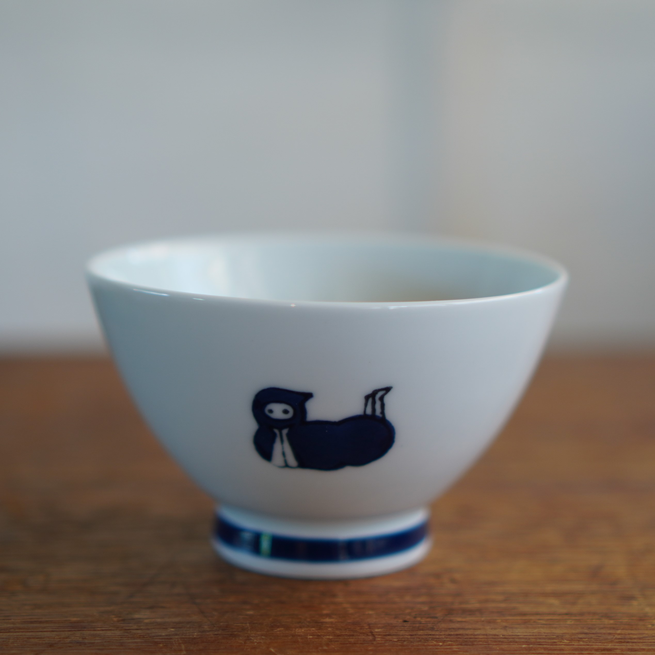お茶碗 飯碗 KYU-JITSU 忍者 南蛮人 ネコ 小ぶり 小さめ 波佐見焼