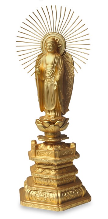 仏像　阿弥陀如来立像 仏像 阿弥陀如来立像 浄土真宗 御西用 23.5cm