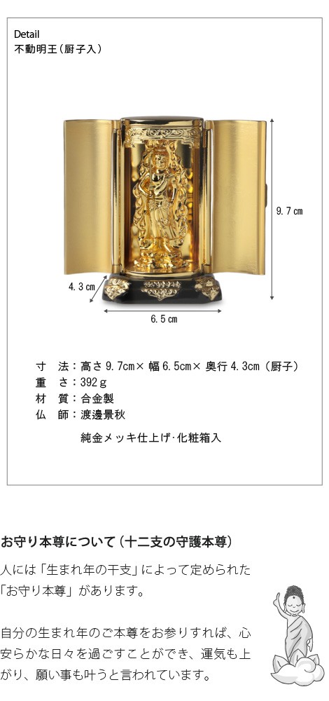 仏像　不動明王　厨子　9.7cm