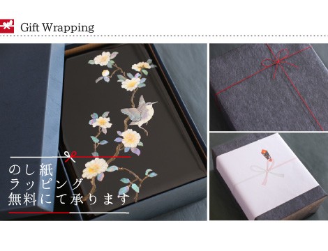 文庫 螺鈿 高岡漆器 野茨（のいばら）に水鶏（くいな） 尺一