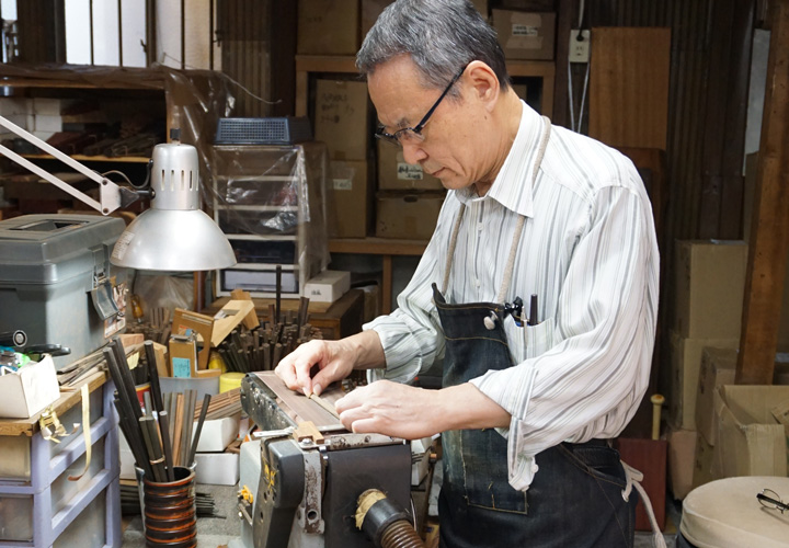 江戸木箸 縞黒檀 七五削り箸 大 24cm 変則削り箸 大黒屋 黒檀 夫婦箸