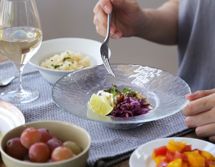 木村硝子店 ヒップ 8インチ カクテルプレート 220mm ガラス皿 スープ皿