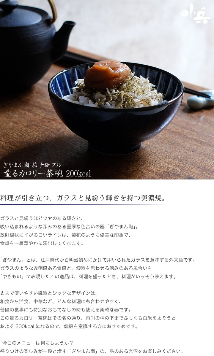 ぎやまん陶 量るカロリー茶碗 カネコ小兵製陶所
