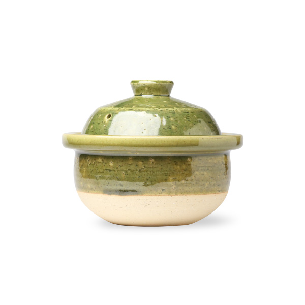 松庄 庄左ヱ門窯 飯炊釜 一合 抹茶色/飴色/生成色 土鍋 ご飯 信楽焼 1