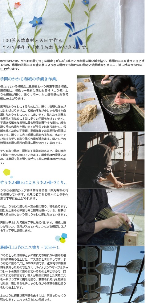 水うちわ金魚美濃手漉き和紙 家田紙工