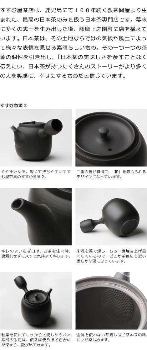 急須 すすむ急須2 常滑焼 黒 すすむ屋茶店 ティーポット 茶器 陶器 父