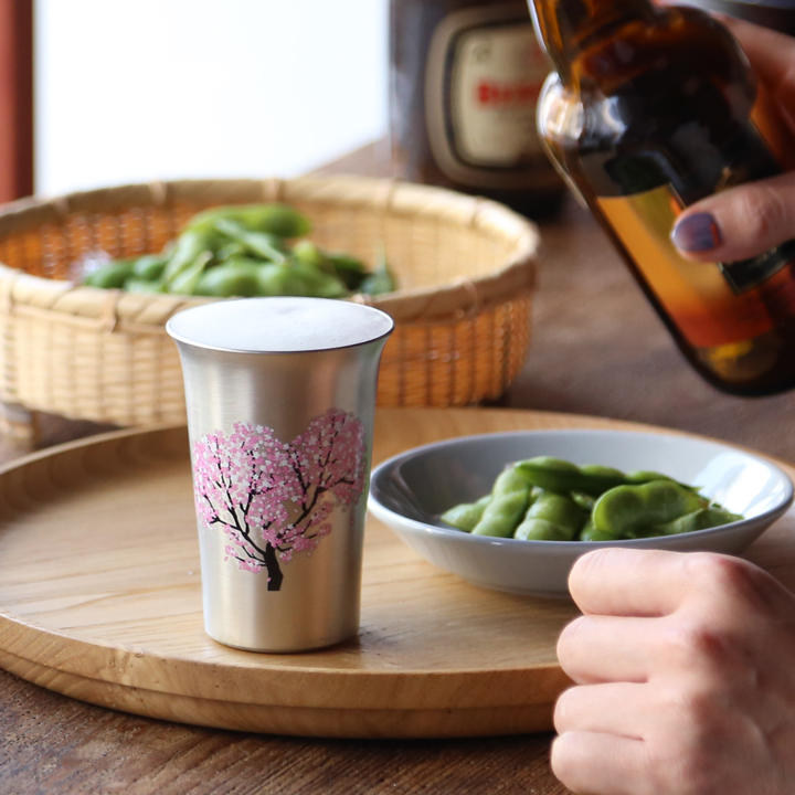 Three Snow（スリースノー） まどろむ酒器 桜 銅 錫 一口ビール 150ml