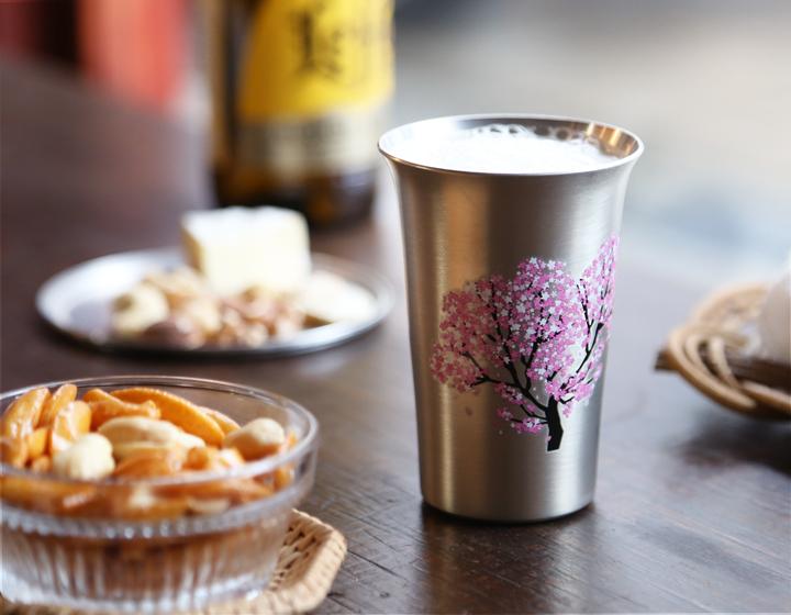 Three Snow（スリースノー） まどろむ酒器 桜 銅 錫 一口ビール 150ml