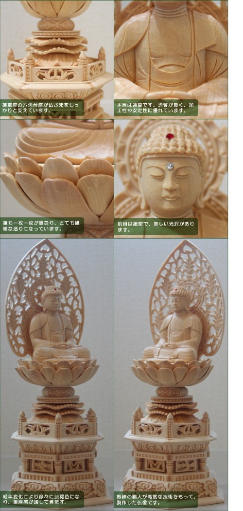 仏像　白木　座釈迦如来　木彫　仏壇 楽天市場】仏像 ご本尊 木彫り 白木 小型 釈迦如来 座釈迦 丸
